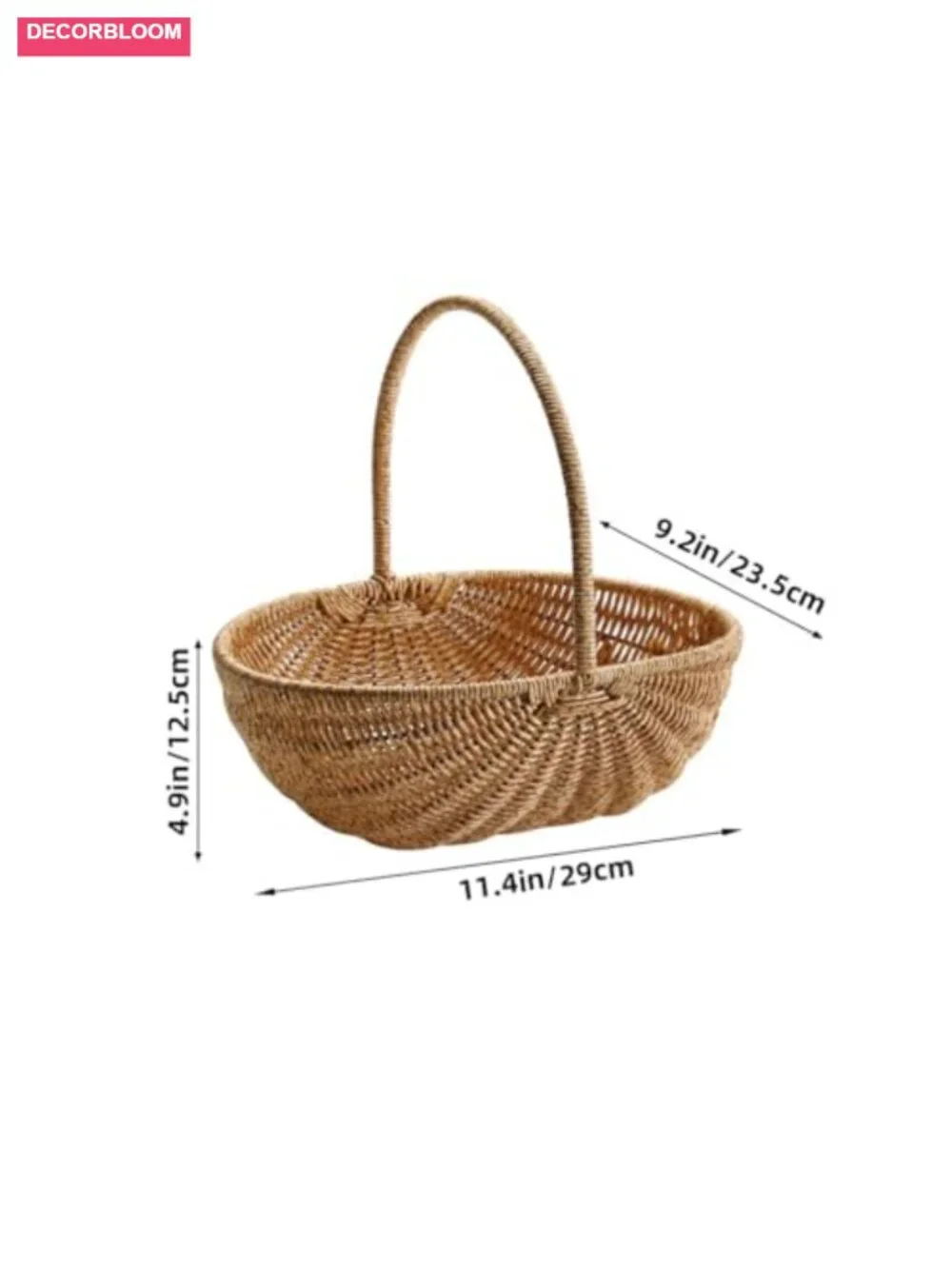Picnic Basket Plastic Rattan Folding Harvest Shopping Outdoor